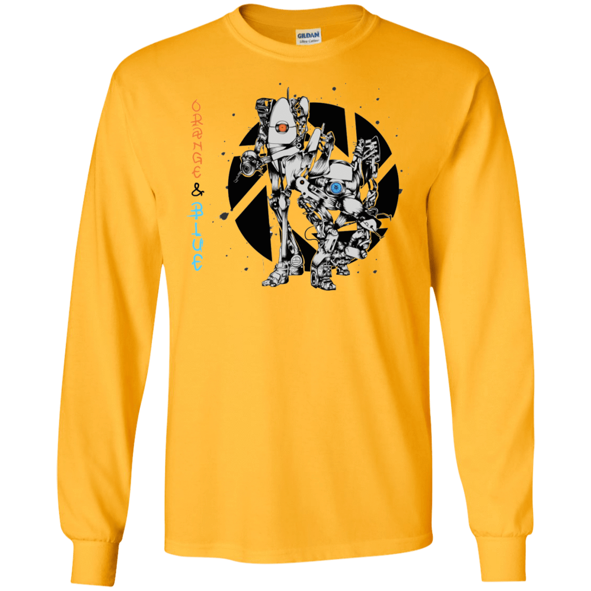 T-Shirts Gold / S Orange and Blue Men's Long Sleeve T-Shirt