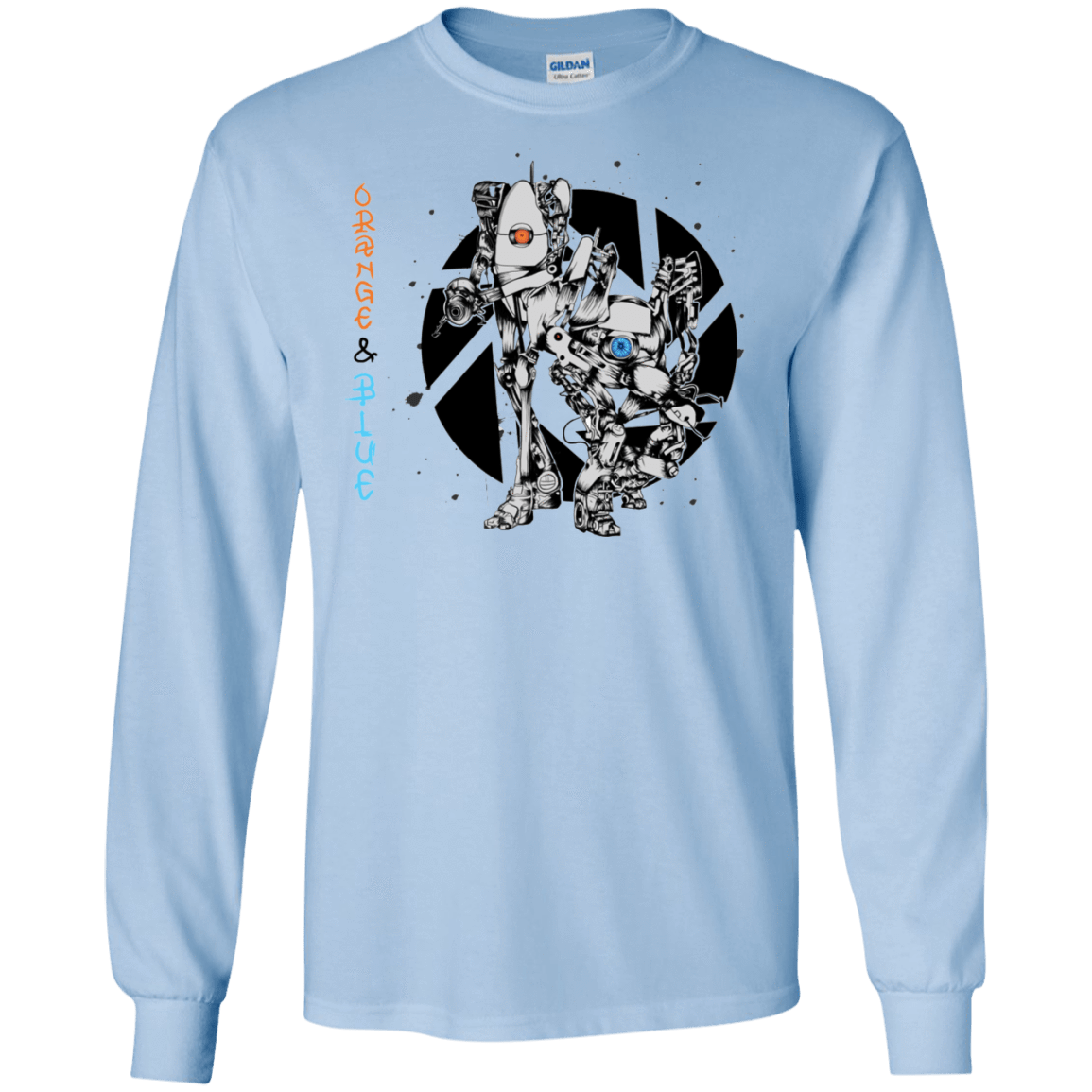 T-Shirts Light Blue / S Orange and Blue Men's Long Sleeve T-Shirt