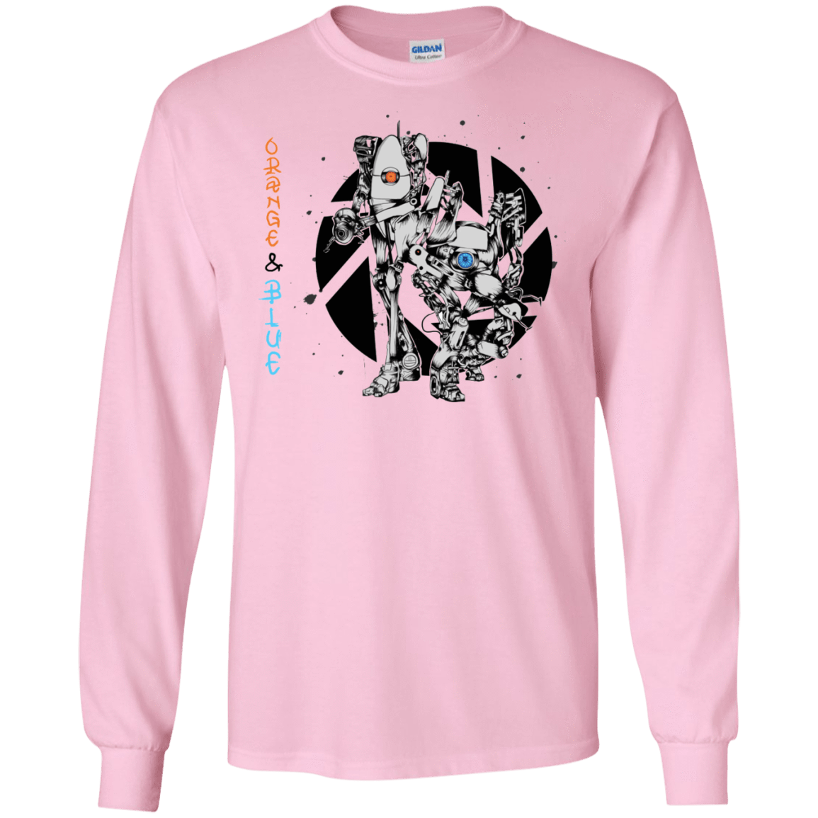 T-Shirts Light Pink / S Orange and Blue Men's Long Sleeve T-Shirt