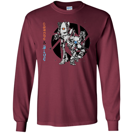 T-Shirts Maroon / S Orange and Blue Men's Long Sleeve T-Shirt