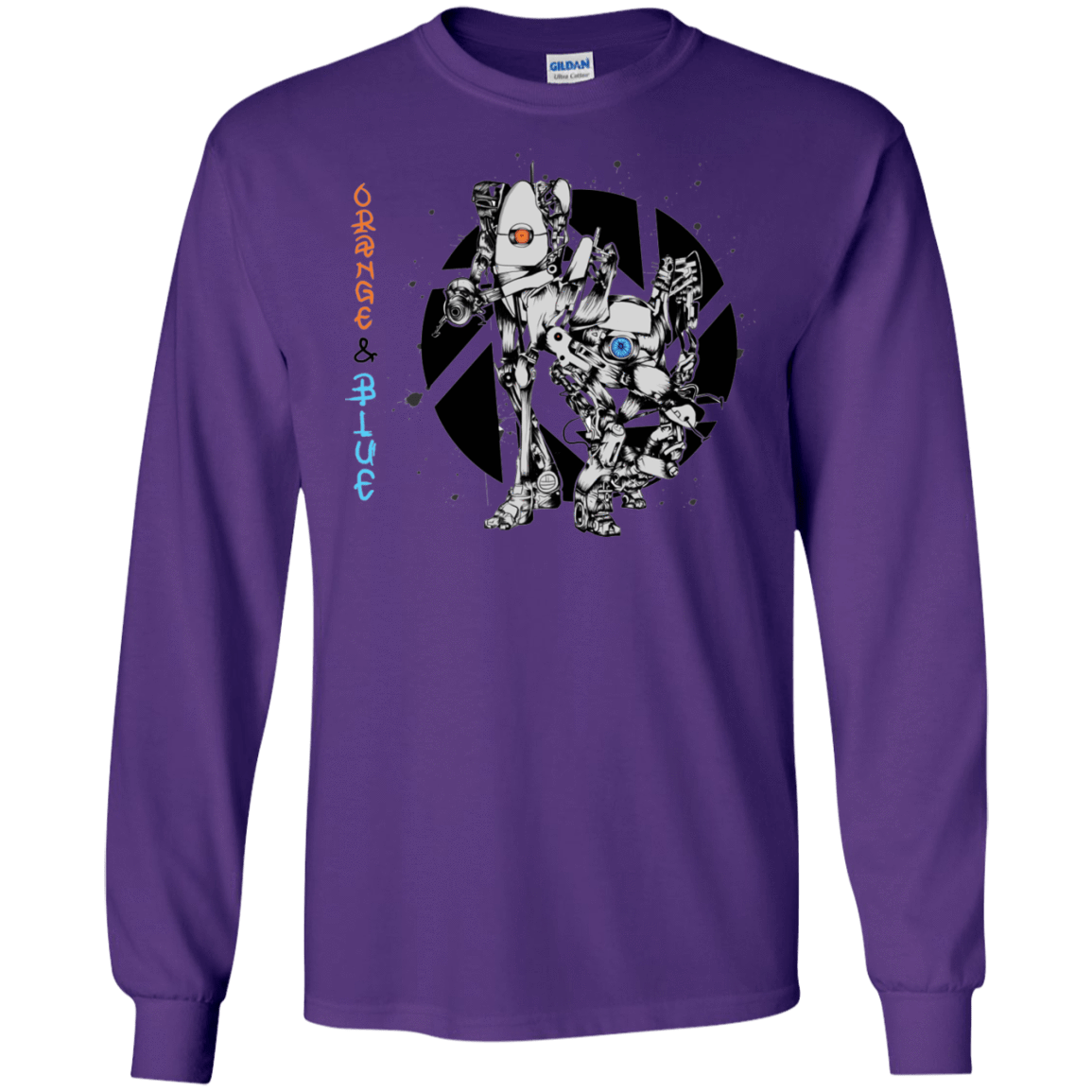 T-Shirts Purple / S Orange and Blue Men's Long Sleeve T-Shirt