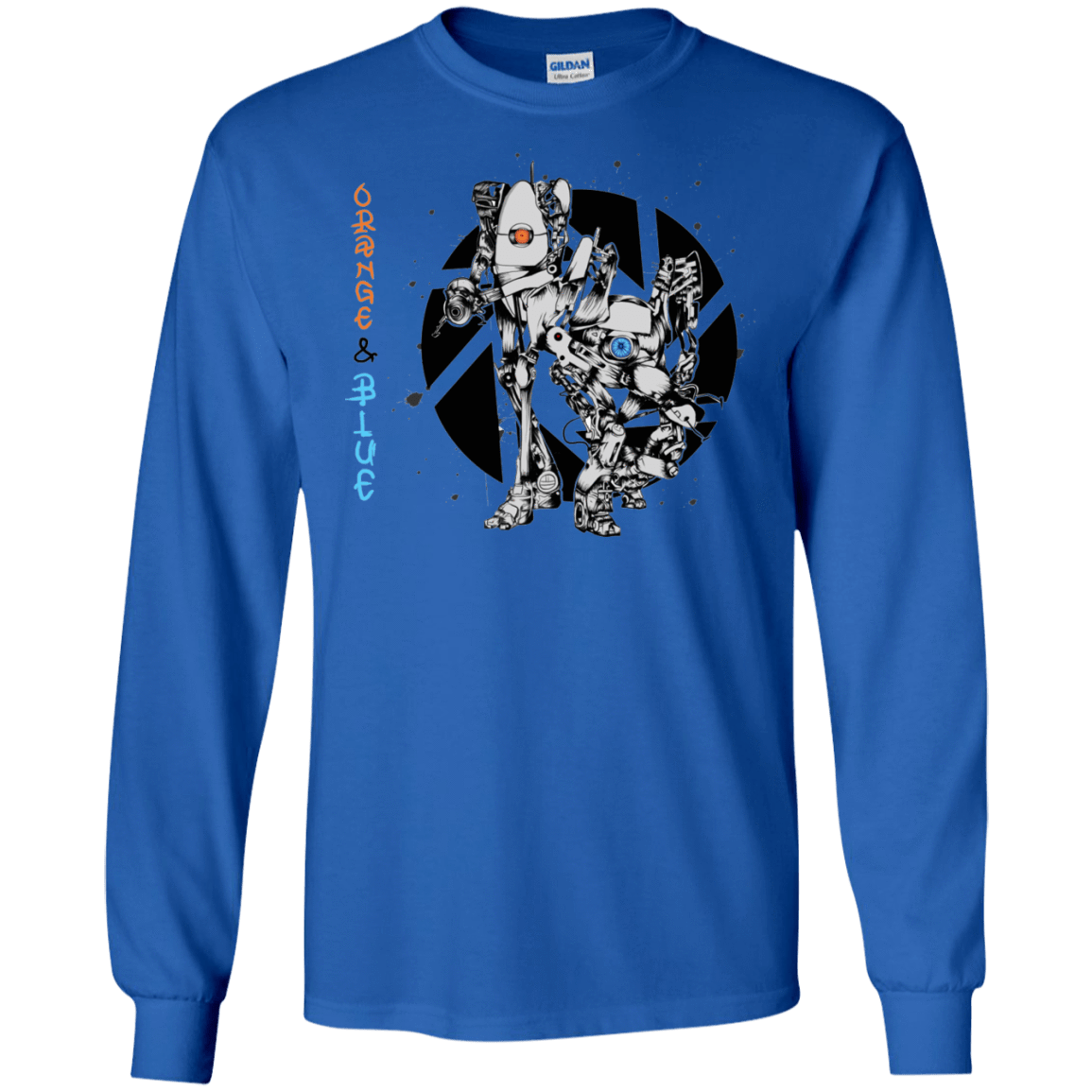 T-Shirts Royal / S Orange and Blue Men's Long Sleeve T-Shirt