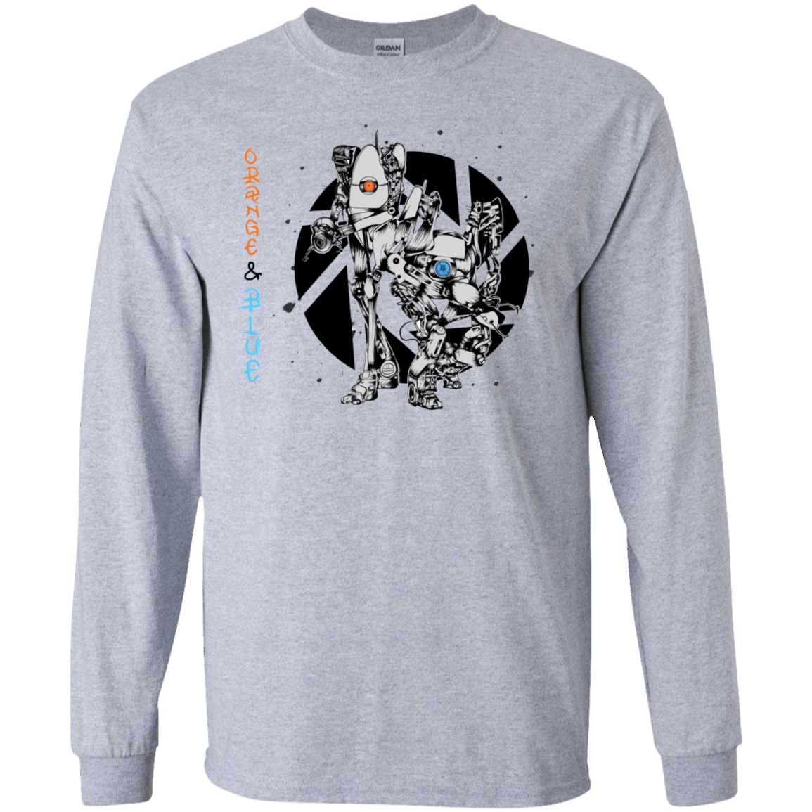 T-Shirts Sport Grey / S Orange and Blue Men's Long Sleeve T-Shirt