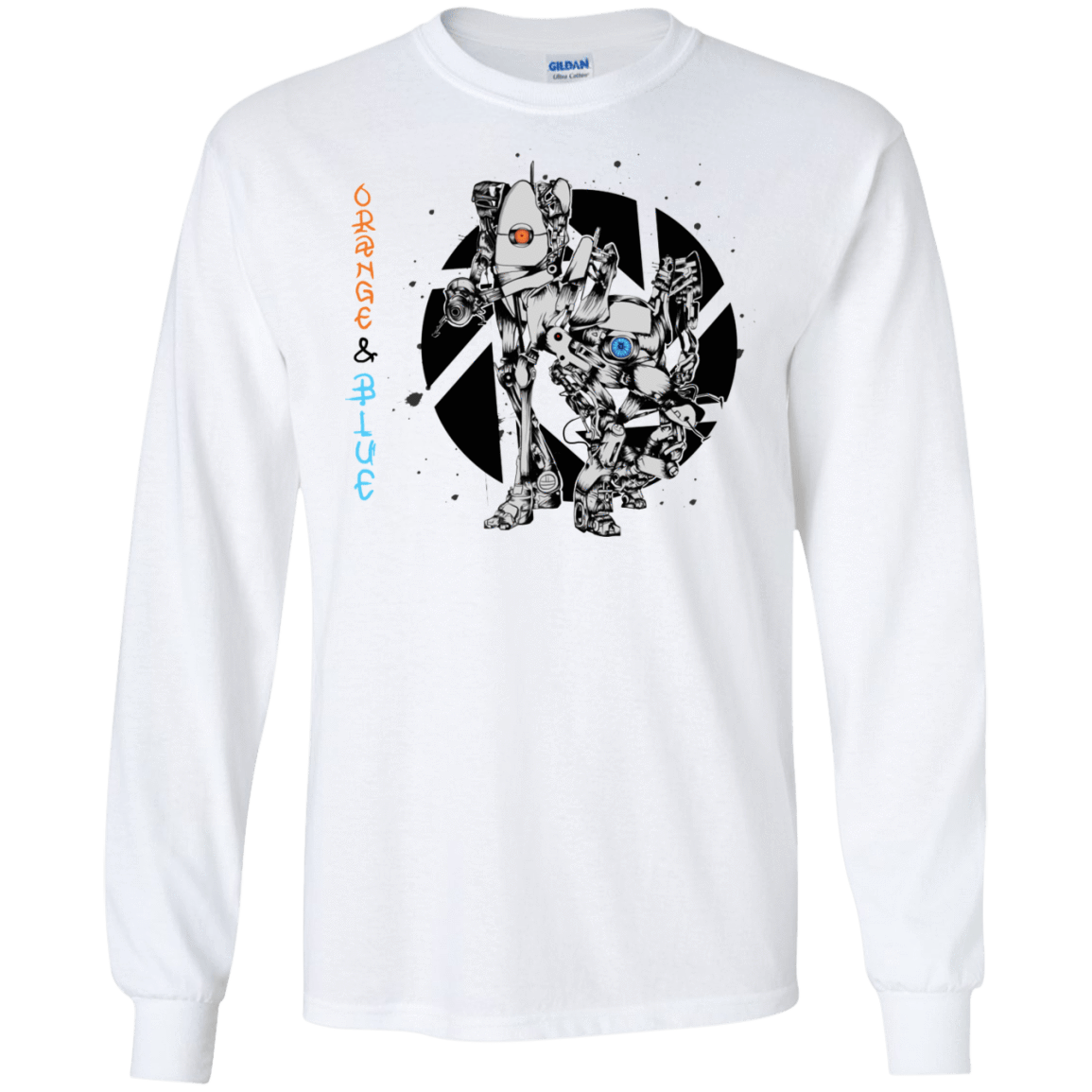 T-Shirts White / S Orange and Blue Men's Long Sleeve T-Shirt