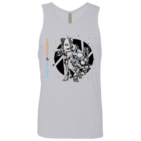 T-Shirts Heather Grey / S Orange and Blue Men's Premium Tank Top