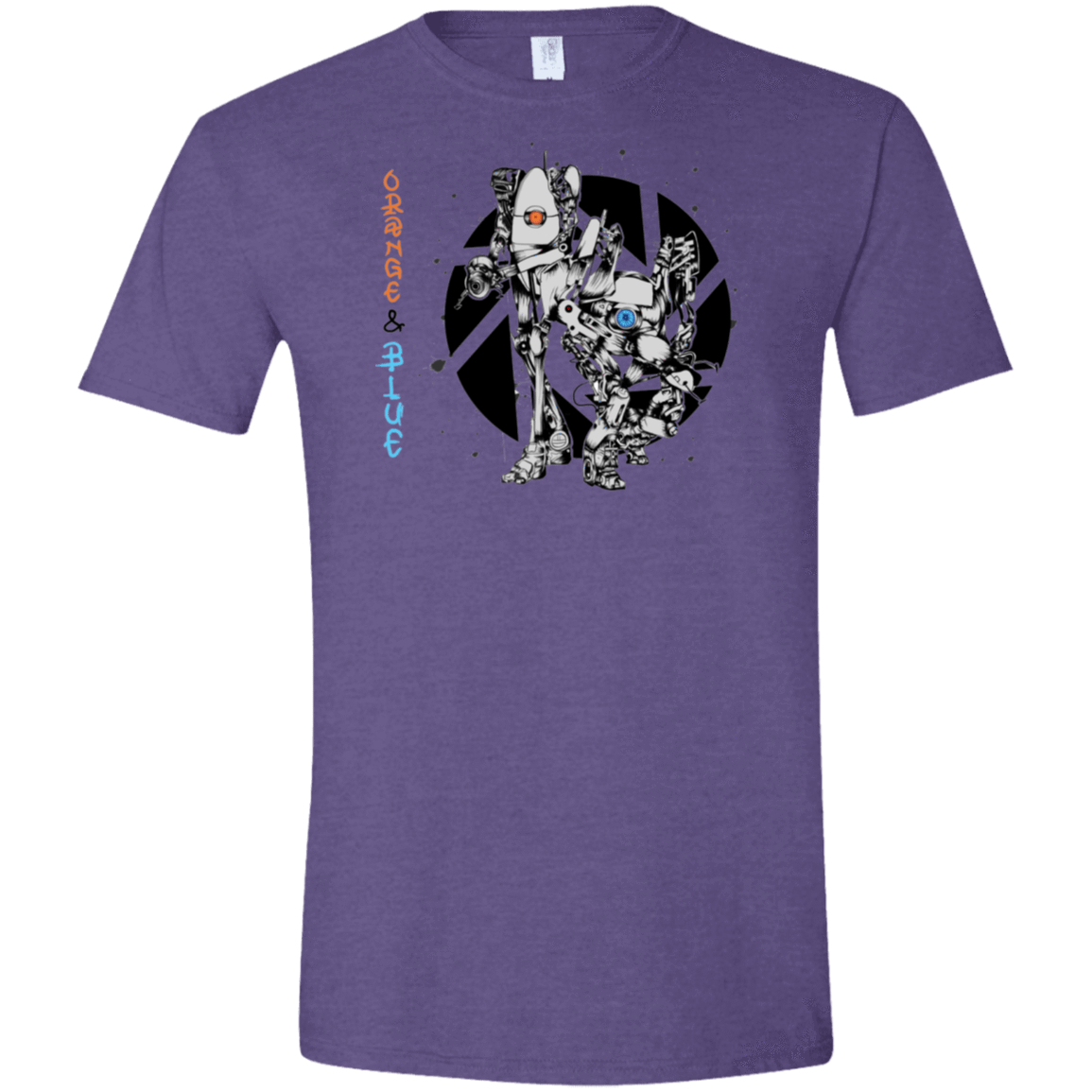 T-Shirts Heather Purple / S Orange and Blue Men's Semi-Fitted Softstyle