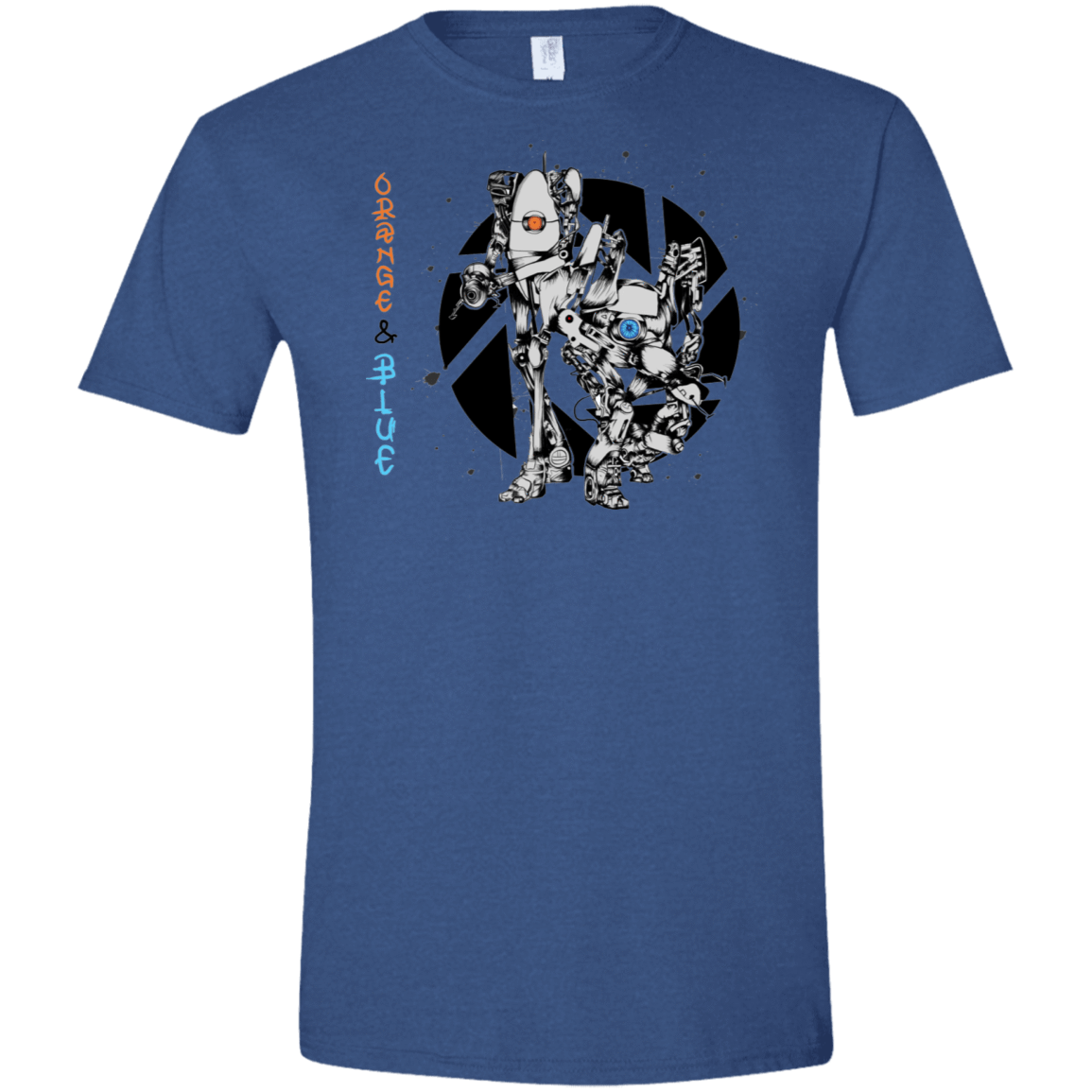 T-Shirts Heather Royal / X-Small Orange and Blue Men's Semi-Fitted Softstyle