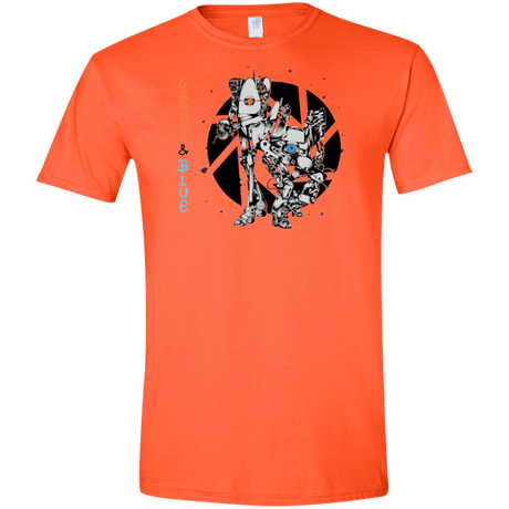 T-Shirts Orange / S Orange and Blue Men's Semi-Fitted Softstyle