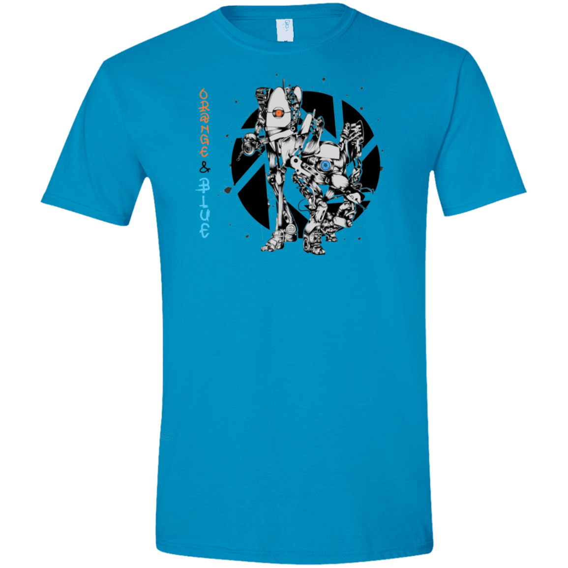 T-Shirts Sapphire / S Orange and Blue Men's Semi-Fitted Softstyle