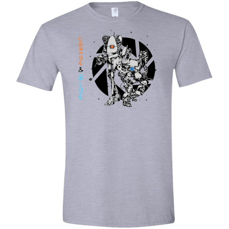 T-Shirts Sport Grey / X-Small Orange and Blue Men's Semi-Fitted Softstyle