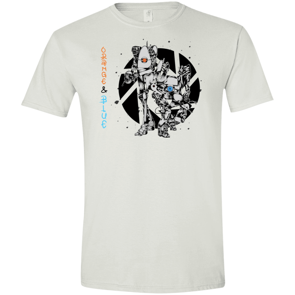 T-Shirts White / X-Small Orange and Blue Men's Semi-Fitted Softstyle