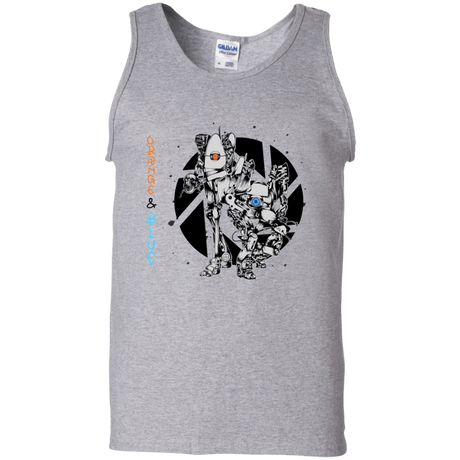T-Shirts Sport Grey / S Orange and Blue Men's Tank Top