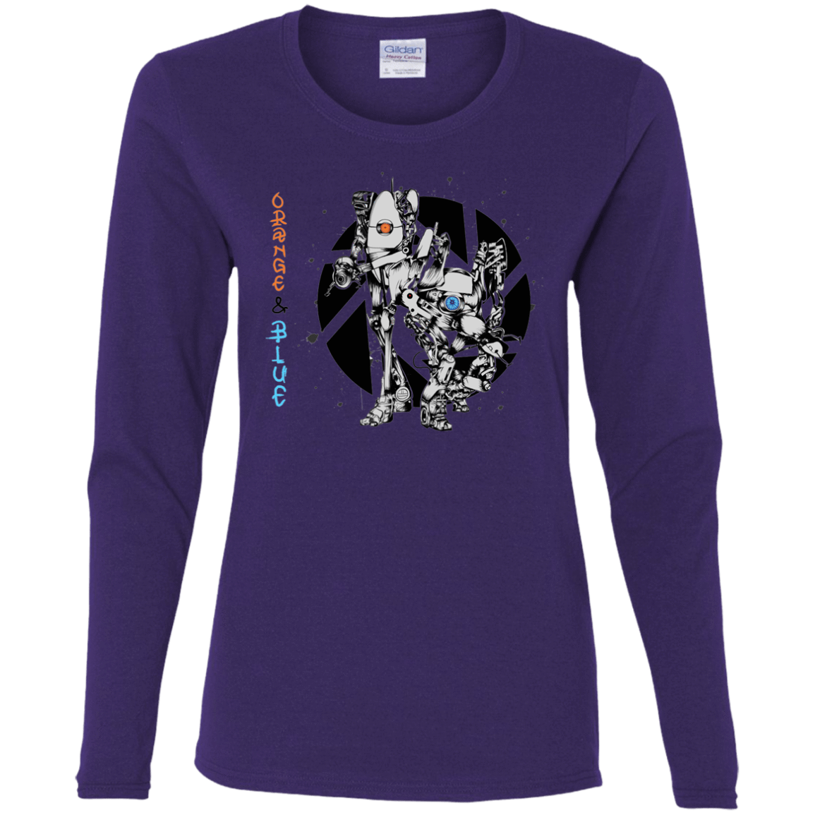 T-Shirts Purple / S Orange and Blue Women's Long Sleeve T-Shirt