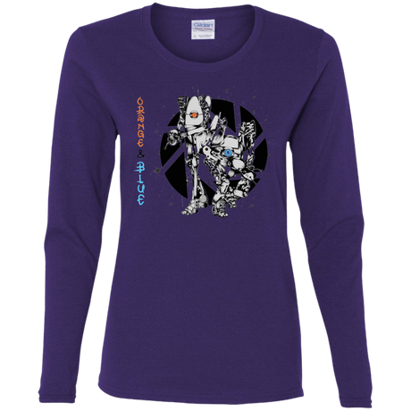 T-Shirts Purple / S Orange and Blue Women's Long Sleeve T-Shirt