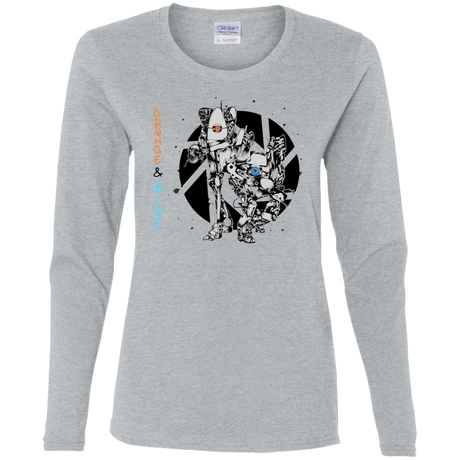 T-Shirts Sport Grey / S Orange and Blue Women's Long Sleeve T-Shirt