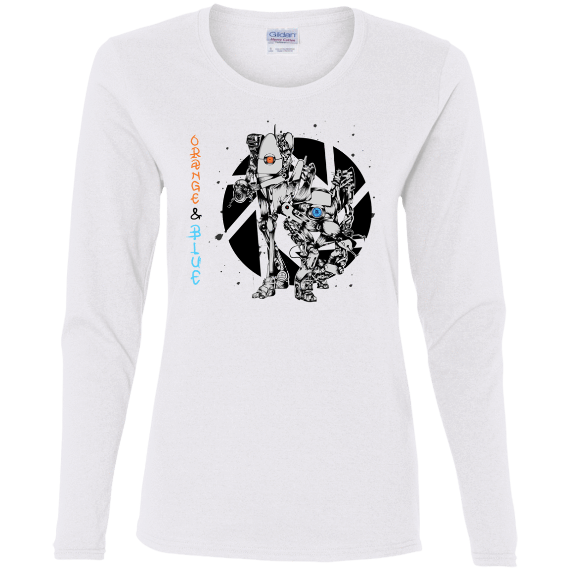 T-Shirts White / S Orange and Blue Women's Long Sleeve T-Shirt