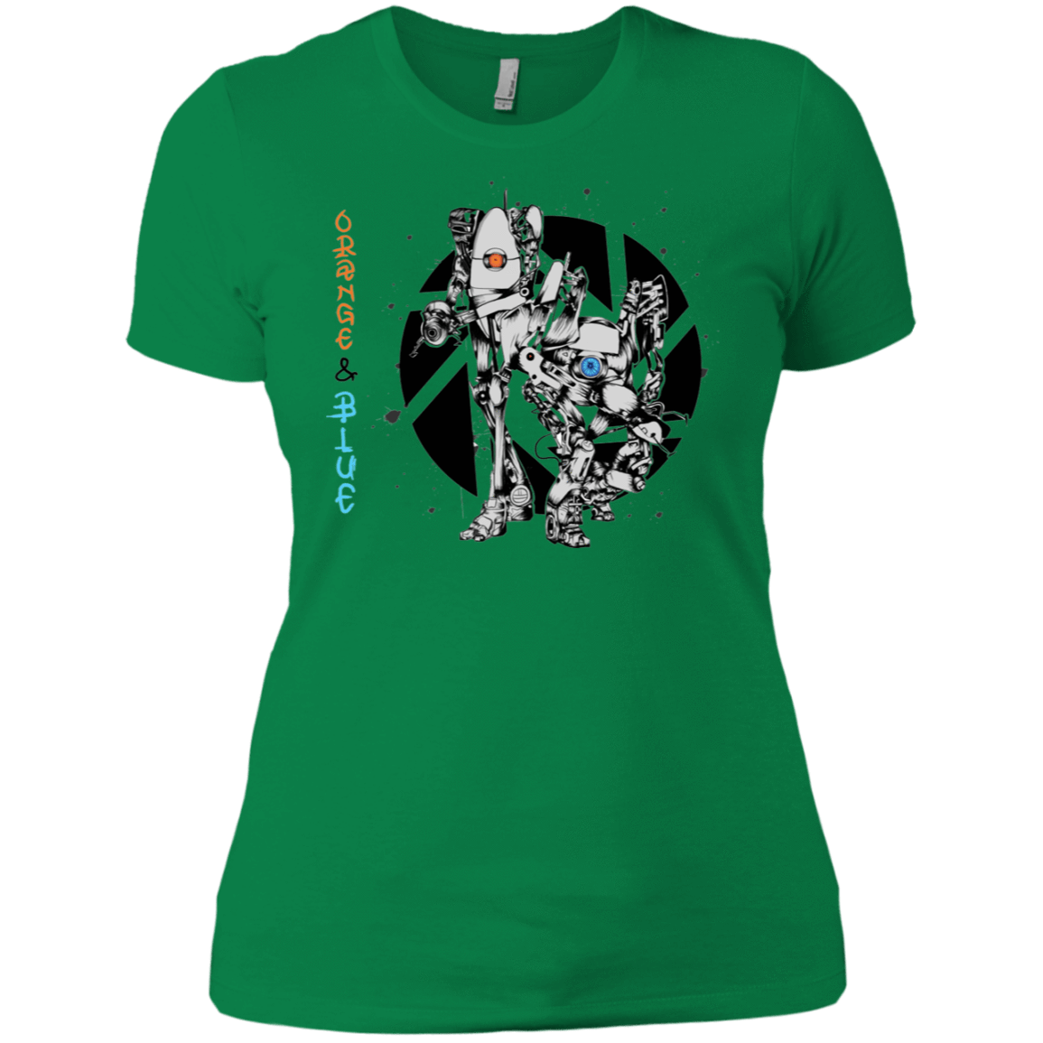 T-Shirts Kelly Green / X-Small Orange and Blue Women's Premium T-Shirt