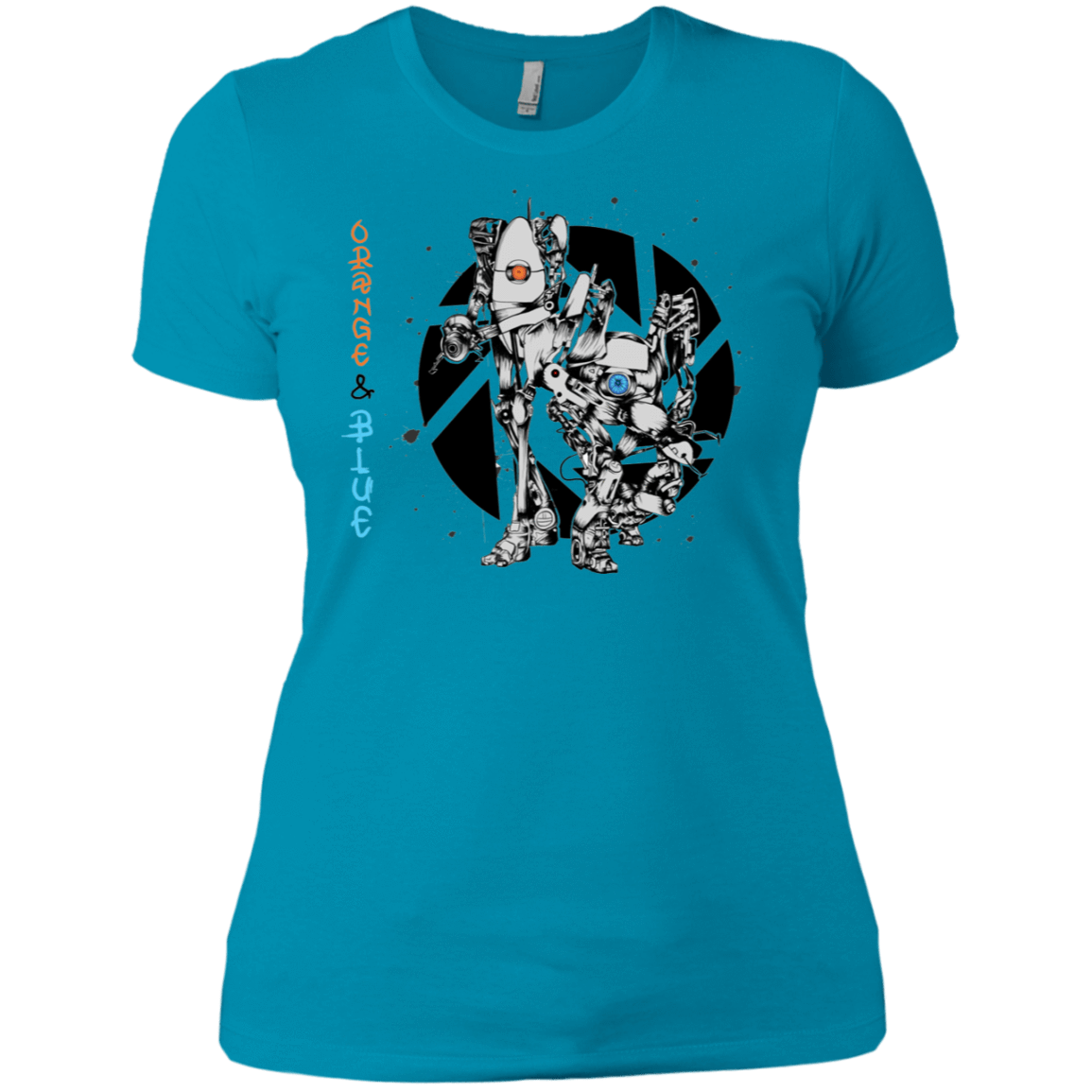 T-Shirts Turquoise / X-Small Orange and Blue Women's Premium T-Shirt
