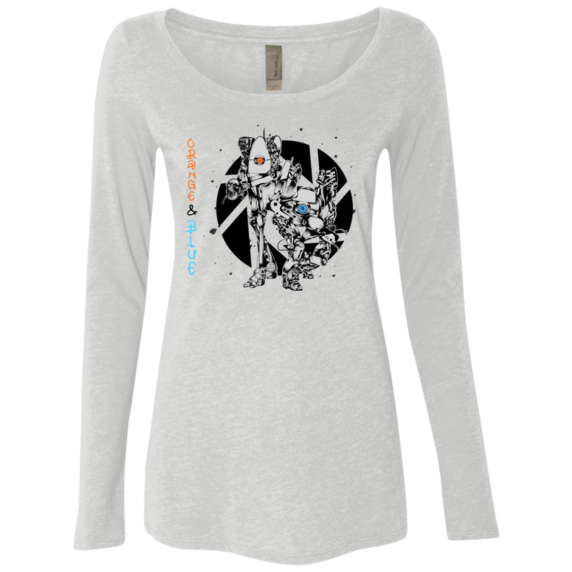 T-Shirts Heather White / S Orange and Blue Women's Triblend Long Sleeve Shirt