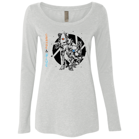 T-Shirts Heather White / S Orange and Blue Women's Triblend Long Sleeve Shirt