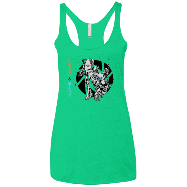 T-Shirts Envy / X-Small Orange and Blue Women's Triblend Racerback Tank