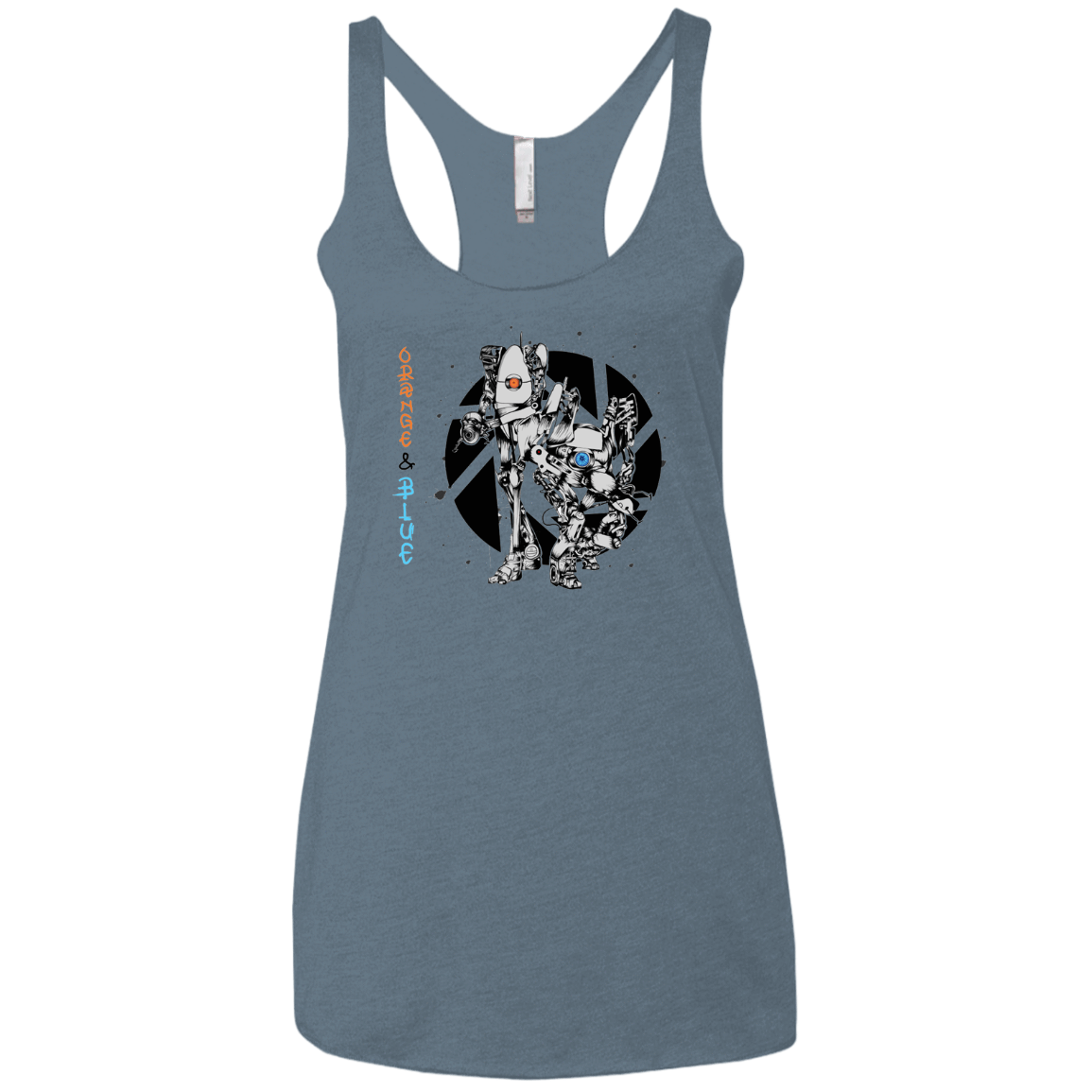 T-Shirts Indigo / X-Small Orange and Blue Women's Triblend Racerback Tank