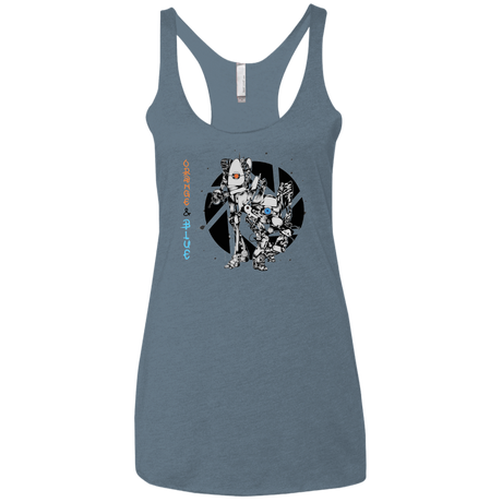T-Shirts Indigo / X-Small Orange and Blue Women's Triblend Racerback Tank