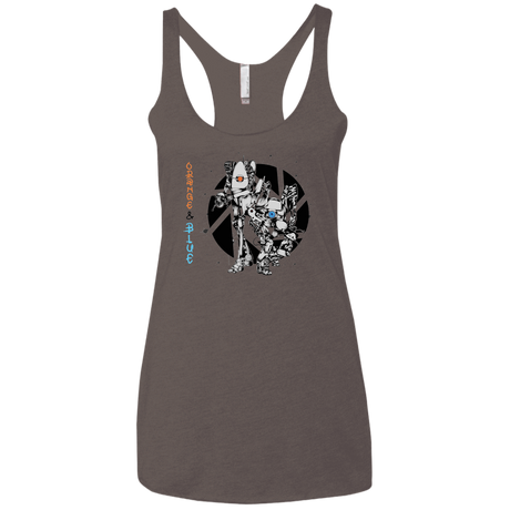 T-Shirts Macchiato / X-Small Orange and Blue Women's Triblend Racerback Tank