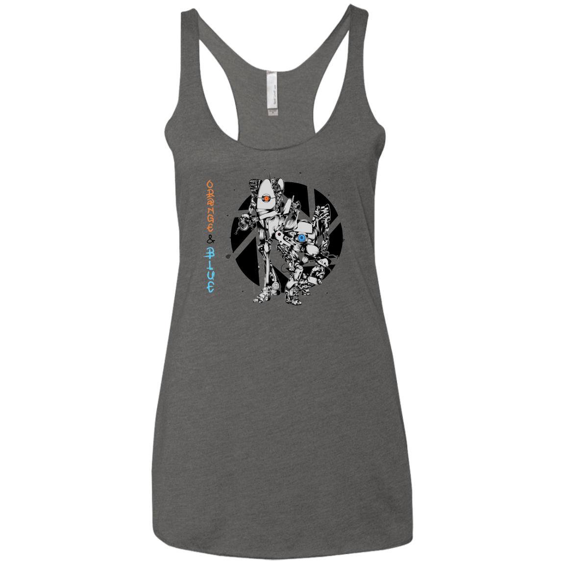 T-Shirts Premium Heather / X-Small Orange and Blue Women's Triblend Racerback Tank