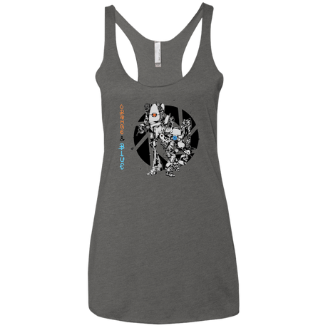 T-Shirts Premium Heather / X-Small Orange and Blue Women's Triblend Racerback Tank