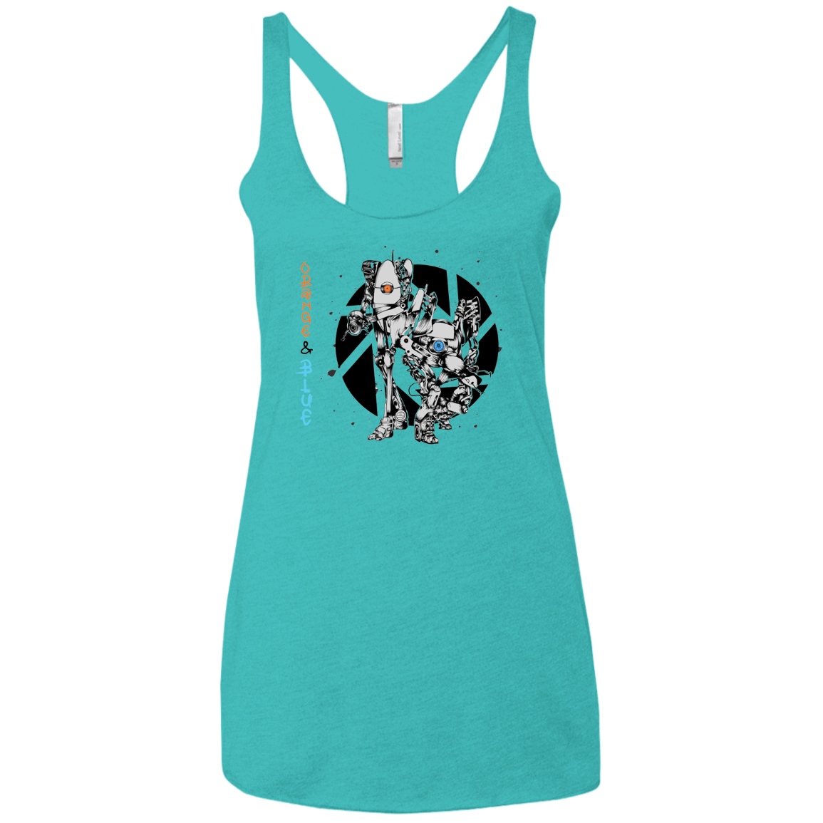 T-Shirts Tahiti Blue / X-Small Orange and Blue Women's Triblend Racerback Tank