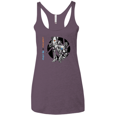 T-Shirts Vintage Purple / X-Small Orange and Blue Women's Triblend Racerback Tank