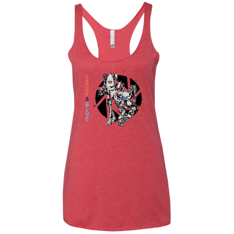 T-Shirts Vintage Red / X-Small Orange and Blue Women's Triblend Racerback Tank