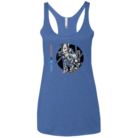 T-Shirts Vintage Royal / X-Small Orange and Blue Women's Triblend Racerback Tank
