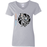 T-Shirts Sport Grey / S Orange and Blue Women's V-Neck T-Shirt