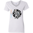 T-Shirts White / S Orange and Blue Women's V-Neck T-Shirt