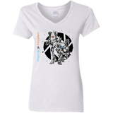 T-Shirts White / S Orange and Blue Women's V-Neck T-Shirt