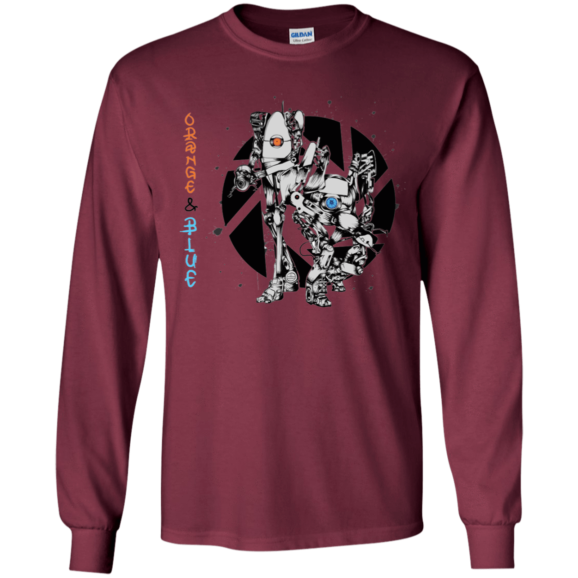 T-Shirts Maroon / YS Orange and Blue Youth Long Sleeve T-Shirt