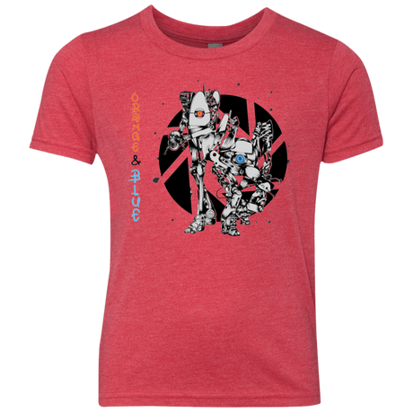T-Shirts Vintage Red / YXS Orange and Blue Youth Triblend T-Shirt