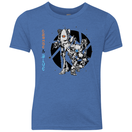 T-Shirts Vintage Royal / YXS Orange and Blue Youth Triblend T-Shirt