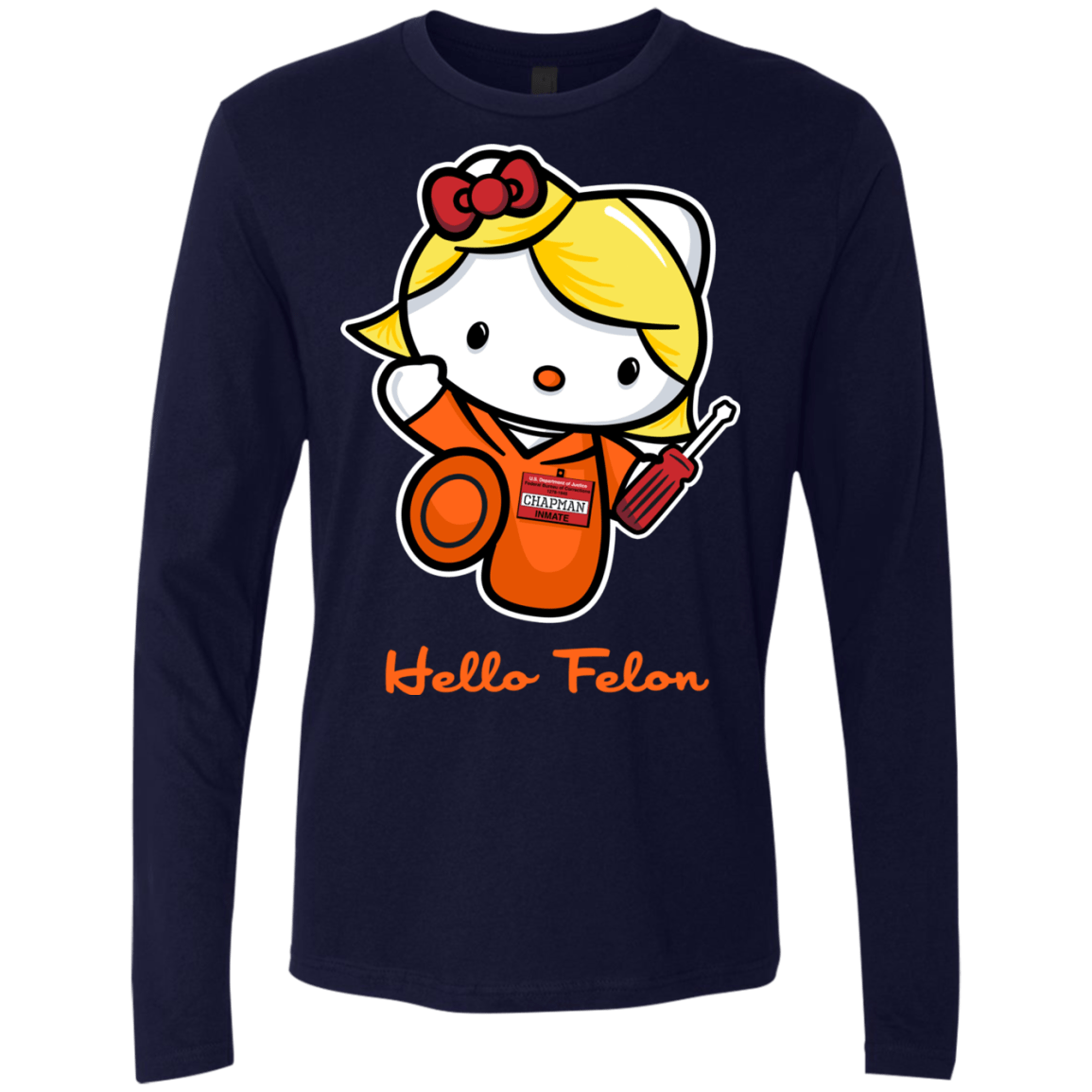 T-Shirts Midnight Navy / Small Orange is the New Cat Men's Premium Long Sleeve