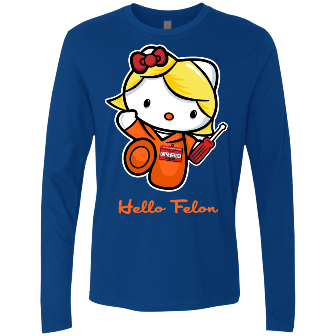 T-Shirts Royal / Small Orange is the New Cat Men's Premium Long Sleeve
