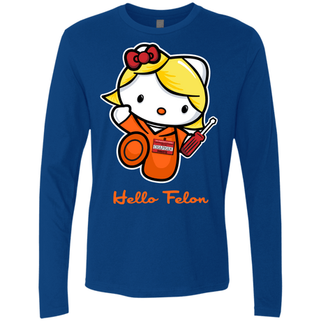 T-Shirts Royal / Small Orange is the New Cat Men's Premium Long Sleeve