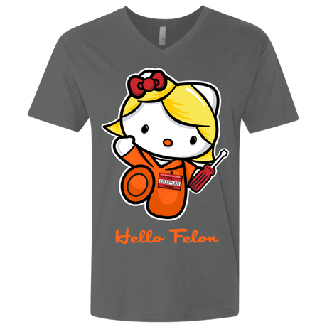 T-Shirts Heavy Metal / X-Small Orange is the New Cat Men's Premium V-Neck