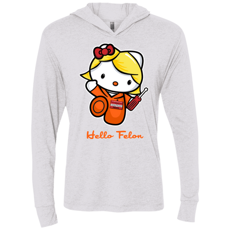T-Shirts Heather White / X-Small Orange is the New Cat Triblend Long Sleeve Hoodie Tee