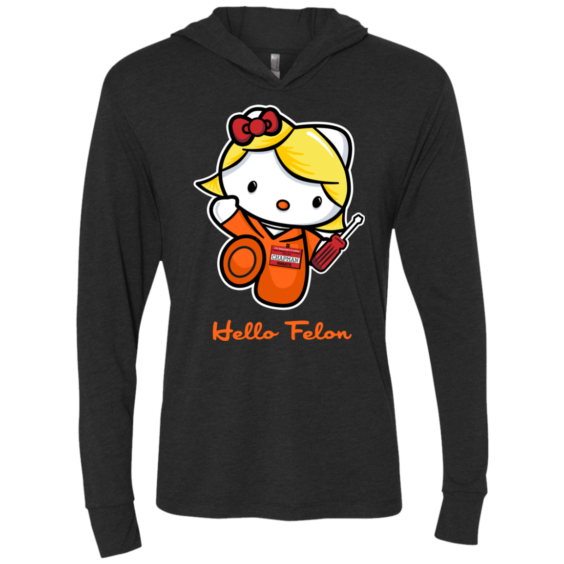 T-Shirts Vintage Black / X-Small Orange is the New Cat Triblend Long Sleeve Hoodie Tee