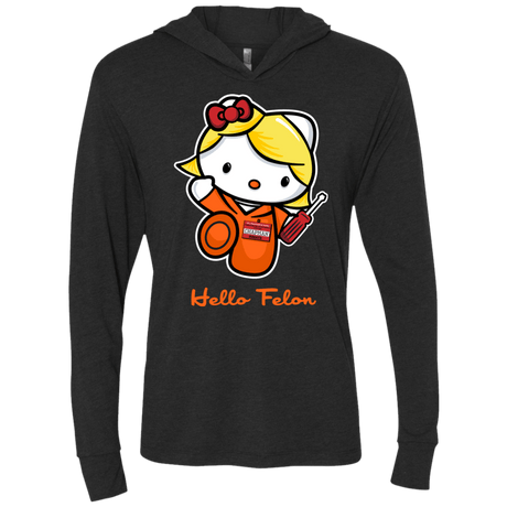 T-Shirts Vintage Black / X-Small Orange is the New Cat Triblend Long Sleeve Hoodie Tee