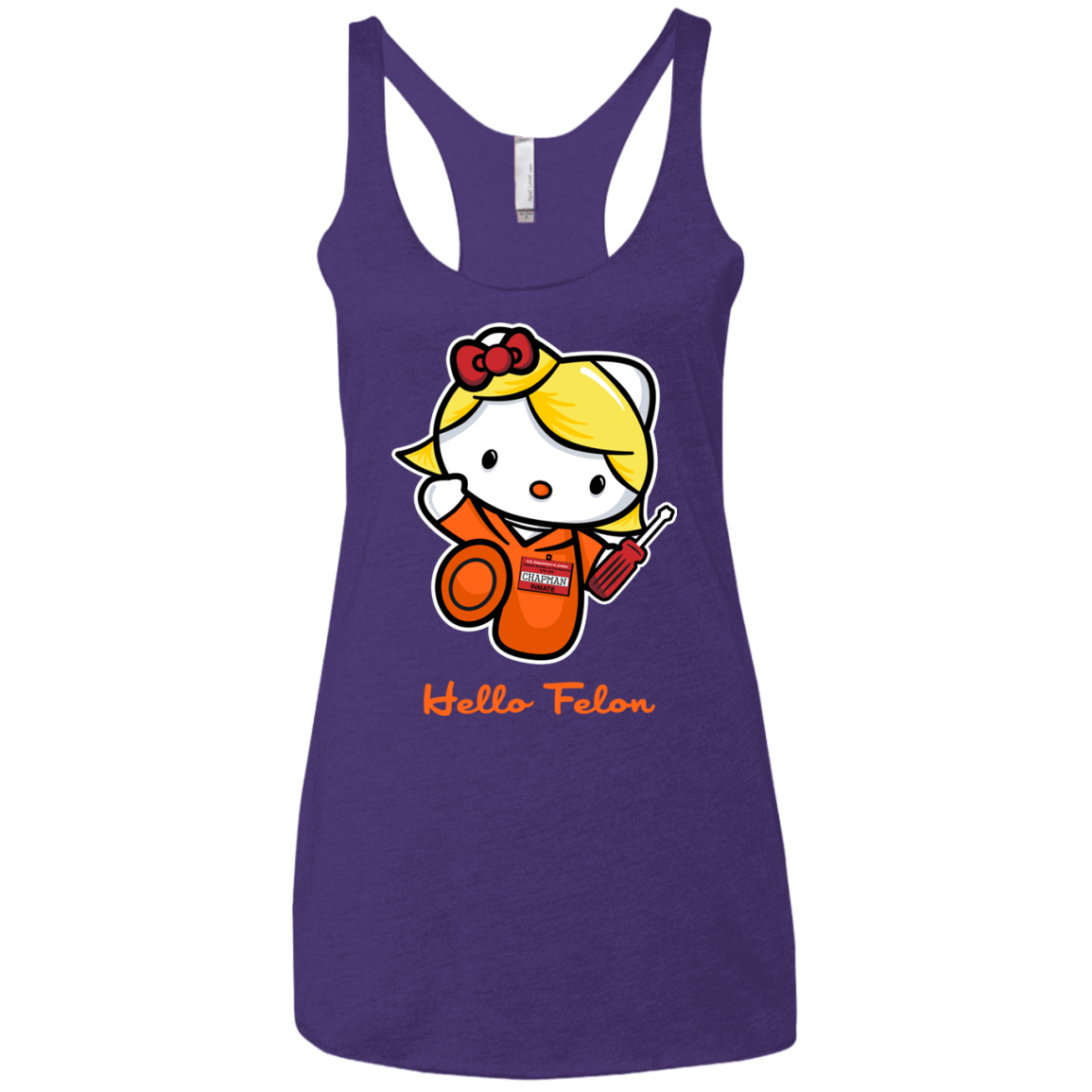 T-Shirts Purple / X-Small Orange is the New Cat Women's Triblend Racerback Tank