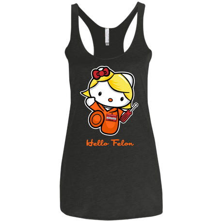 T-Shirts Vintage Black / X-Small Orange is the New Cat Women's Triblend Racerback Tank