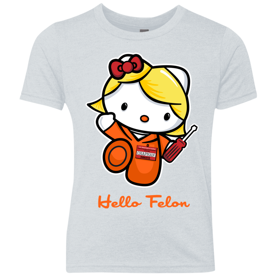 T-Shirts Heather White / YXS Orange is the New Cat Youth Triblend T-Shirt